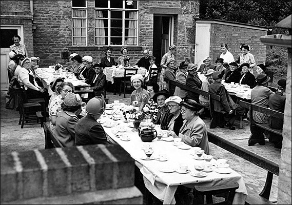 A Mother's Union tea party taking place in 1953