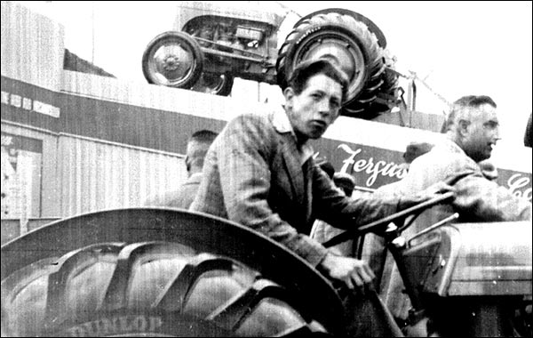 Cyril Desborough getting the feel of a Ferguson tractor