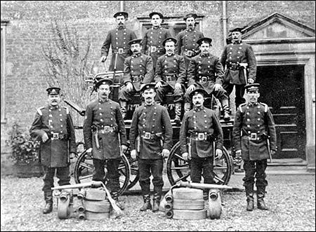 Proud firemen with their engine at Burton Latimer Hall c1905