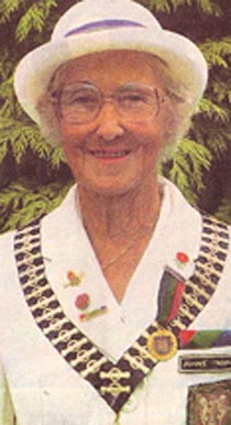 Margaret Atkinson as County Ladies Bowls President 1984