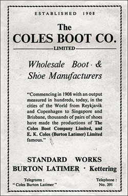 Notice showing the incorporation of E K Coles Ltd with Coles Boot Co
