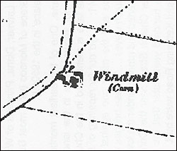 Map showing the group of buildings at the windmill C1837