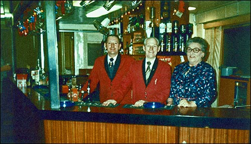 Steward John Willetts pictured with wife Frances and brother-in-law Jimmy O'Neil.