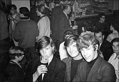 A scene in the main bar of the Britannia Cub in 1970