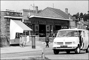 The Co-op butchers shop and Church Street Autos in 1972