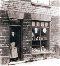 Mrs Ellen Talbutt in her Cranford Road shop.