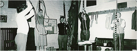 Photograph of bell ringers practice 1985