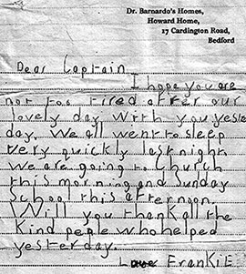 'Thank you' letter from a grateful child