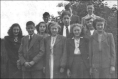 Bible Class c1950 outside Mission Room