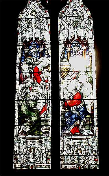 Photograph of the stained glass window on the south side of the chancel