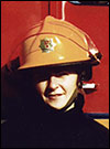 Catherine Ellerby - the first female member of Burton Latimer's Fire & Rescue service.