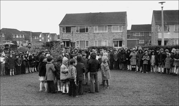 Burton Latimer Meadowside Infants - the planting of a tree in 1977