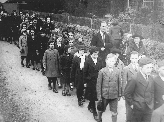 Funeral Procession for George Talbutt, Headmaster of t Mary's Church School, Burton Latimer - March 1938