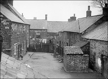 General View of Wallis' yard.  Cottages in background fronting on to High Street