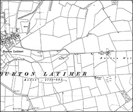 The area of Burton Wold wind farm as covered by the 1884 Ordnance Survey map