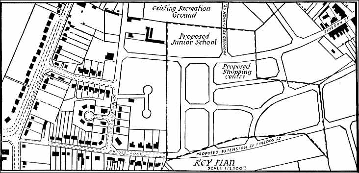 Map showing proposed development