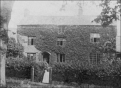 Fern Bank as it was in 1888 with housekeeper Hannah Williamson standing at the gate.