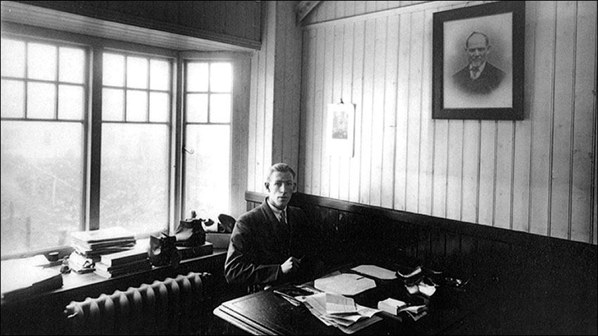 Photograph of Herbert Allen Buckby in his office, taken bout 1933.