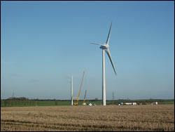 The first turbine, fully erected - January 22 2006