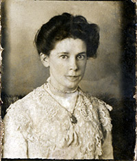 Annie Tilbury in her younger years - an undated photo which seems to have been kept in a fob or wallet