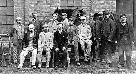 James Dicks with Wallis's Mill workers