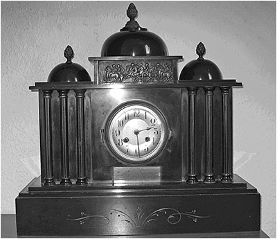 The black mantle clock presented to Edward when he retired as President of the Burton Latimer Co-Operative Society