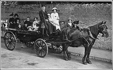 Anna Maria preston in her carriage for a Church outing