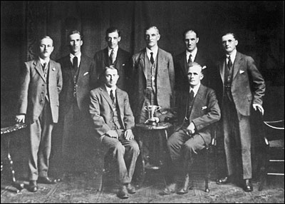 Photograph of The Conservative Club Snooker Team 1956.