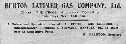 Advertisement by Burton Latimer Gas Company