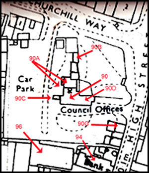 A plan showing businesses in and around 'The Poplars'