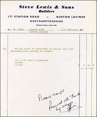 Invoice from Steve Lewis & Sons, builders