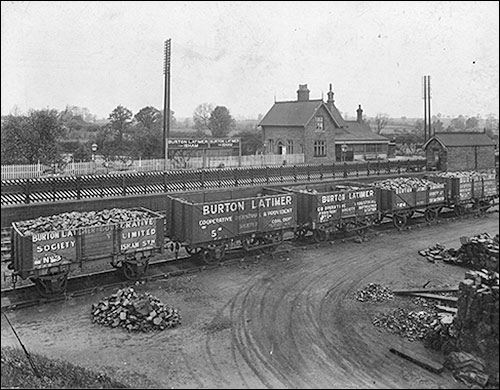 Coal wagons at Burton Latimer Station - 1930s