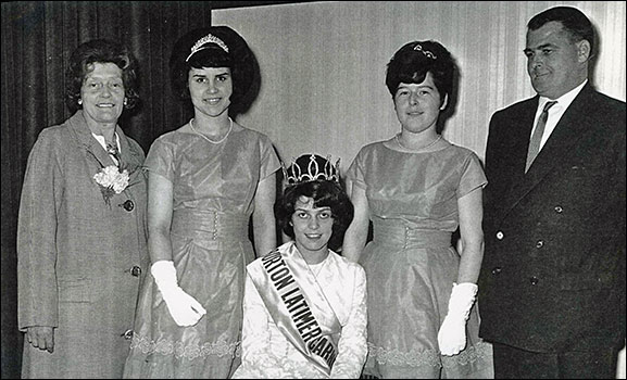 1965 Queen Christine Benford with her parents and attendants Teresa Randall and Kathy Benford