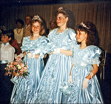 1988 Princess Sarah Ellerby with attendants Francine Miller and Lisa Hull