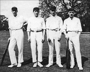 Four prominent cricketers from the last century - 1904. Billy Mould, Max Reed, Joe Mason, Harry "Topper" Reed
