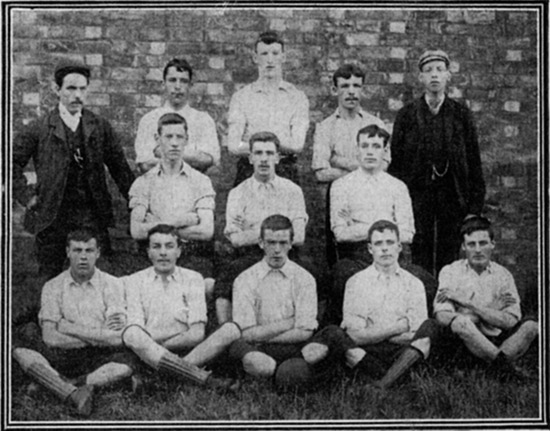 Team photo of Burton Latimer Temperance FC in the 1893-4 season