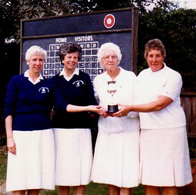Ladies Pairs Finalists - 1987. Sheila Coles, Doris Davis, Hilda Thurlow, Olive Bulley