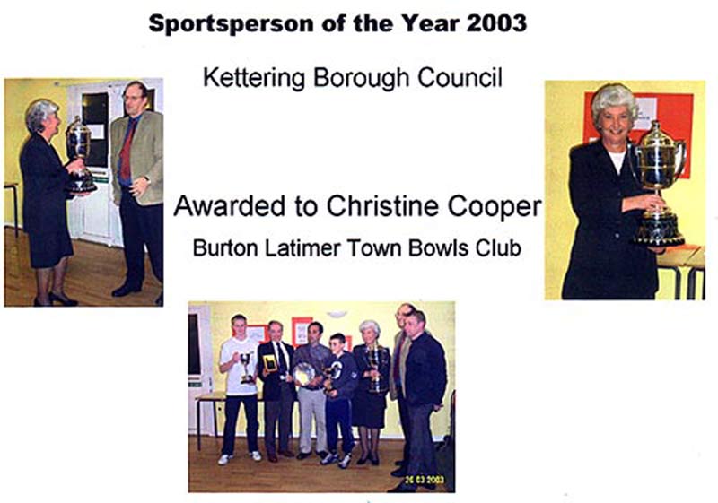 Christine Cooper - Kettering Sportsperson of Year 2002