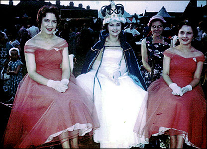 At the Recreation Ground in 1958 - Kay Jempson, Queen Pat Johnson, Mrs Morby and Jennifer Smith