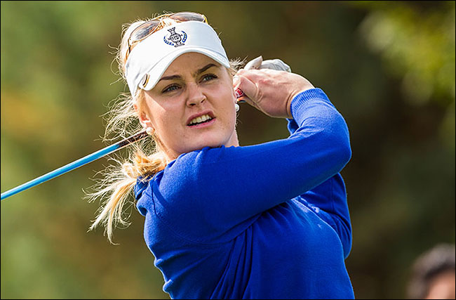 Charley Hull in action