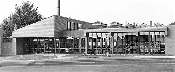 A 1973 view of the present library soon after its opening