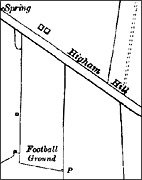Football ground beside Higham Hill, as marked on the 1938 Ordnance Survey map