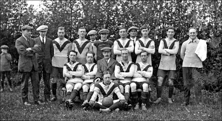 An unknown football team thought to be from the late 1920's or early 1930's