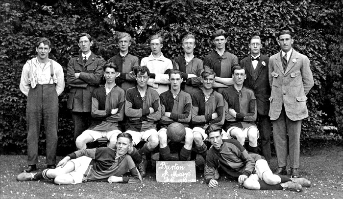 The Burton Latimer St Mary's team pictured during the 1919/20 season