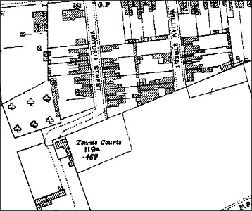 the location of the tennis courts in 1925