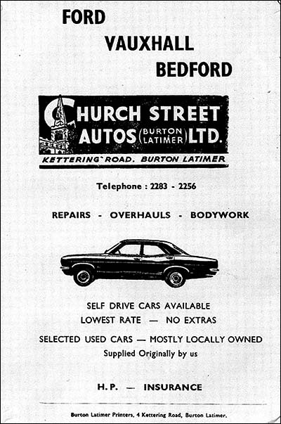 Church Street Autos advertisement 1968