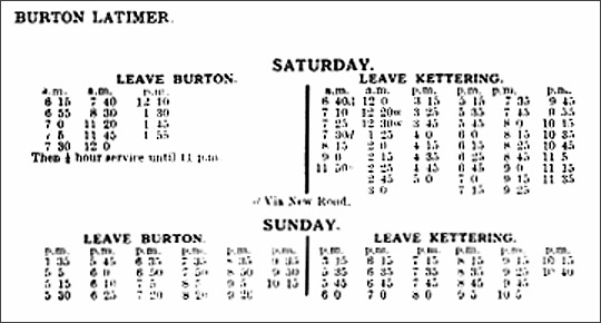 Meadows & Frost bus services to Burton Latimer 1929