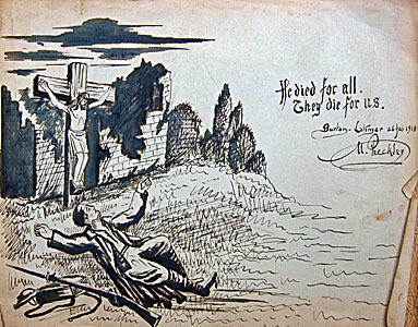 Autograph book sketch by Norman Beckley