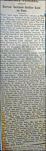 Newspaper clip:Whiting funeral