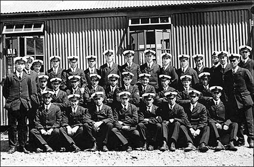 Royal Naval Air Service at Pulham St Mary. Neville's grandad is pictured 7th from the left in the middle row.